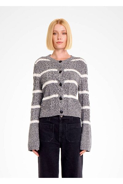 Knitss Hair Braided Black Muline Knitwear Cardigan
