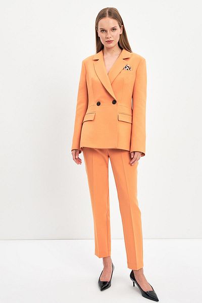 Setre Orange Jacket and Belt Detailed Trousers Set