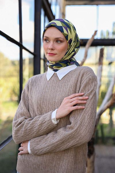 İpekhan Μαλακό κασκόλ Triano Pattern Lemon Yellow 1171-04