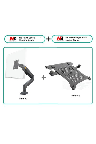 UmoTech Nb F80-Fp 10"-17" Compatible Laptop Stand with Shock Absorber - 17-30" Monitor Holder 2 in 1