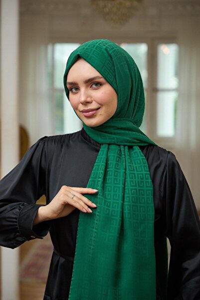 İpekhan Σμαραγδένιο Πράσινο Μεταξένιο Σάλι Ζακάρ - Summer Sparkle Collection 9016-05