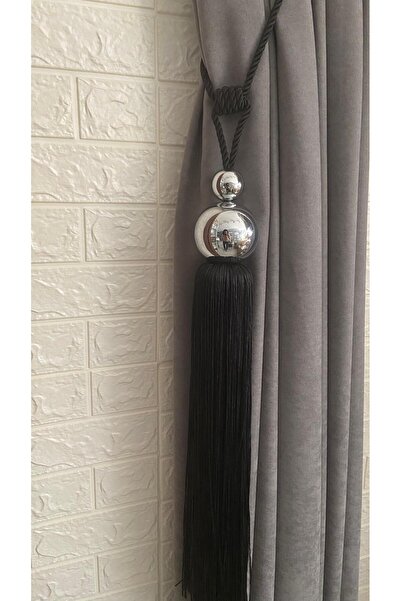 Helezoni Fon Perde Aksesuarı Metal Püsküllü Braçol Kornişe Takmatik 1 Adet