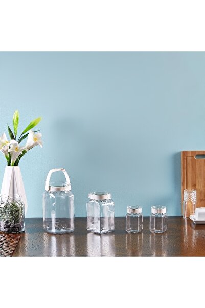 Home Box Easy Click Square Canister - Set of 2