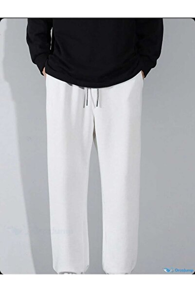 yg ydn giyim Pantaloni de sport alb pentru jogger, cu buzunare elastice pentr...