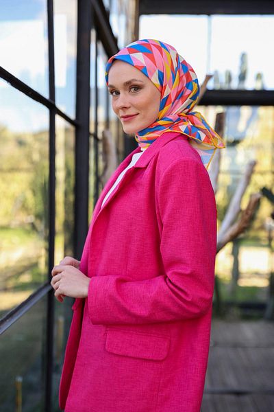 İpekhan Μαλακό κασκόλ Triano Pattern Orange 1171-08