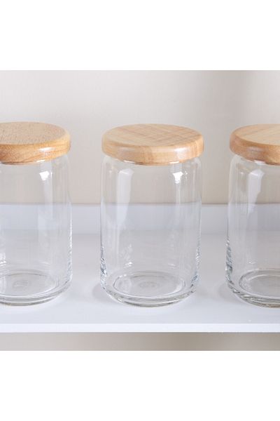 Ocean Pop Jar with Wooden Lid - Set of 6