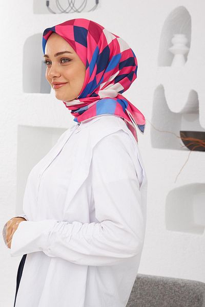 İpekhan Μαλακό κασκόλ Relax Geometric Ala Off White 1139-07