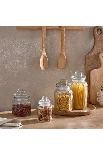 Home Box Essential Glass Ribbed Jar - 300 ml