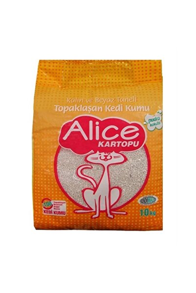 Alice Kartopu Topaklaşan Parfümlü Kalın Taneli Kedi Kumu 10 Kg