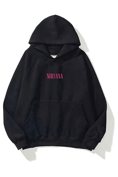 The Champ Clothing Φούτερ με κουκούλα Fleece Pink Nirvana με στάμπα μαύρο Unisex Hoodie