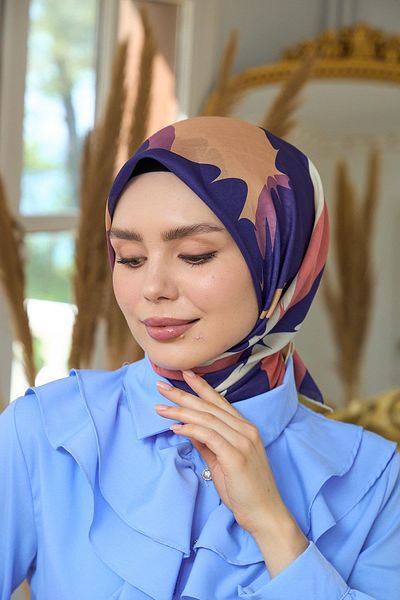 İpekhan Μωβ σολομός μαλακό κασκόλ Summer Sparkle Collection - 1189-10