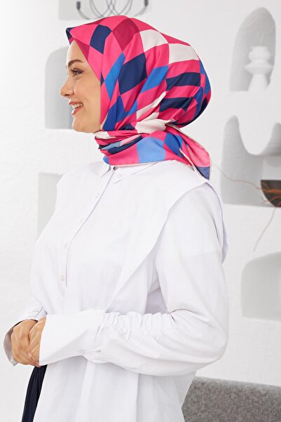 İpekhan Relax Geometrik Ala Soft Шарф Білий 1139-07