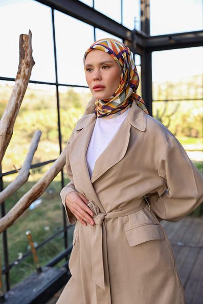 İpekhan Μαλακό κασκόλ Prism Pattern Mint Green 1163-05