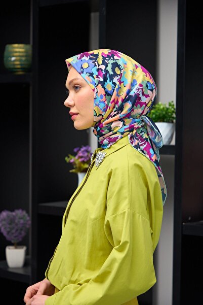 İpekhan Колекція Harmony Синьо-жовтий м'який шарф - 1179-07