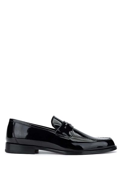 Tamer Tanca Men's Genuine Leather Black Patent Leather Loafers