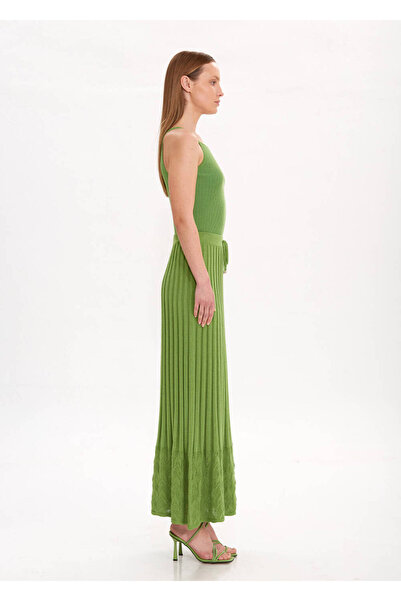 Knitss Green Knitwear Skirt with Pleat Detail