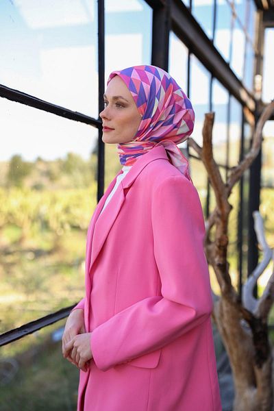 İpekhan Μαλακό κασκόλ Triano Pattern Dark Lavender 1171-12