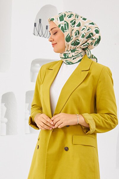 İpekhan Relax Geometrik Trapz Soft Шарф Морський зелений 1144-11