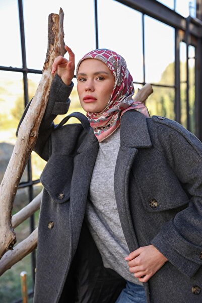 İpekhan Geoshine Desen Soft Шарф Візон Рожевий 1165-02