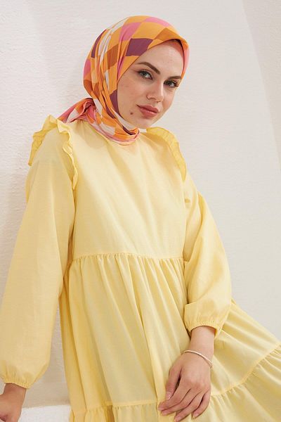 İpekhan Relax Geometric Ala Μαλακό Κασκόλ Dusty Pink 1139-08