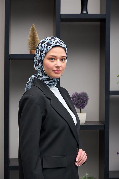İpekhan Μαλακό κασκόλ Black Silver Harmony Collection - 1178-09