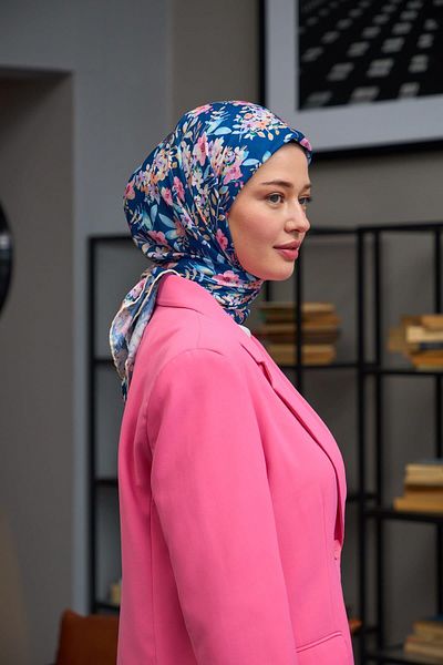 İpekhan Midnight Blue Soft Scarf - Harmony Collection 1177-14