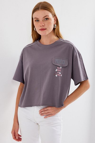 Bigdart 4321 Modell – Graues Oversize-T-Shirt mit Taschendetail