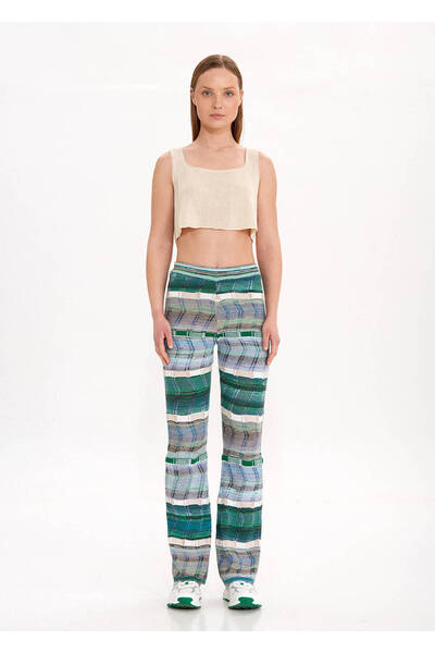 Knitss Organik Pamuk Keten Karışımlı Triko Pantolon