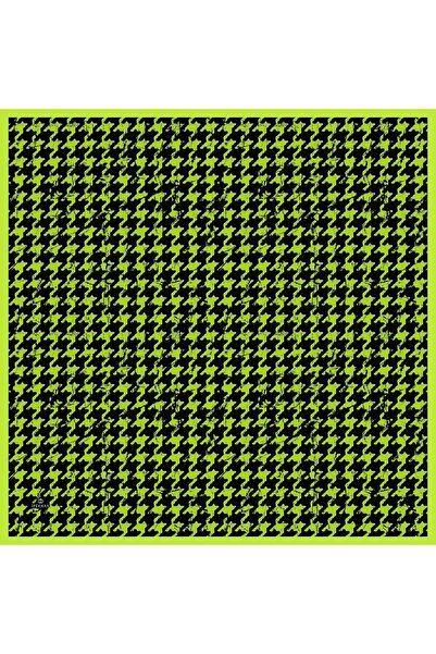 İpekhan Aura Houndstooth Soft Scarf Black Green 1155-11