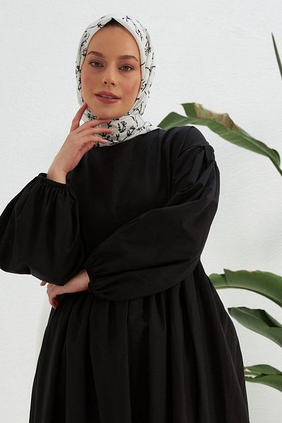 İpekhan Λευκό ελιές βαμβακερό κασκόλ βισκόζης