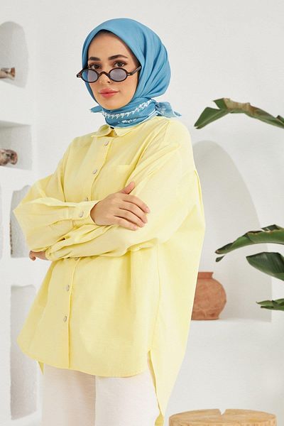 İpekhan Κασκόλ Houndstooth Τζιν Μπλε βαμβακερή βισκόζη