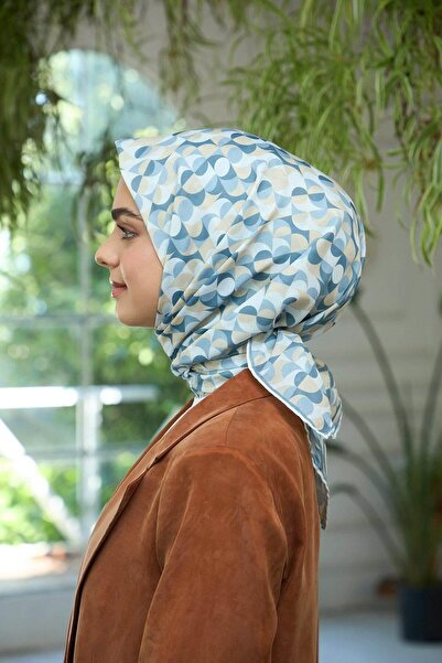 İpekhan Μαλακό κασκόλ Alice Blue Cream - Summer Sparkle Collection 1185-08