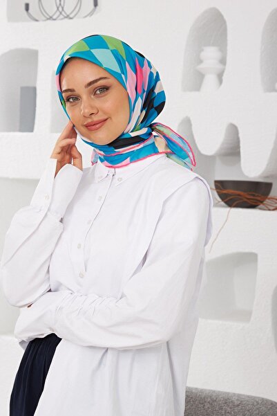İpekhan Relax Geometric Ala Soft Scarf Pink 1139-04