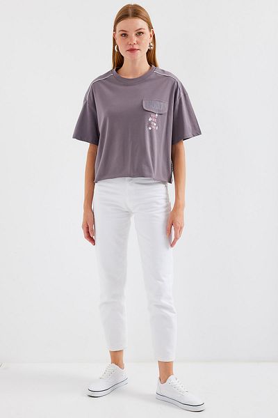 Bigdart 4321 Modell – Graues Oversize-T-Shirt mit Taschendetail
