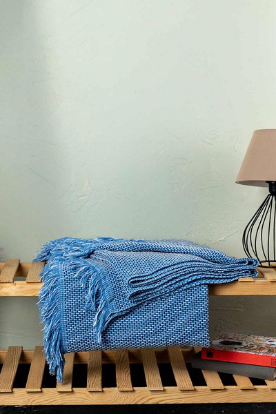 FH finehome Cuvertură de pat dublă albastră Orce Waffle - 200X220