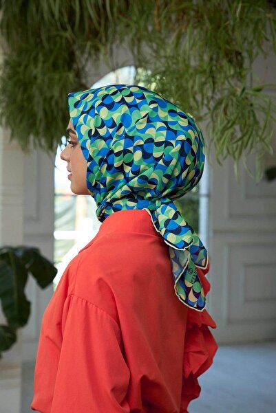 İpekhan Πράσινο Μπλε Μαλακό Κασκόλ Summer Sparkle Collection - 1185-12