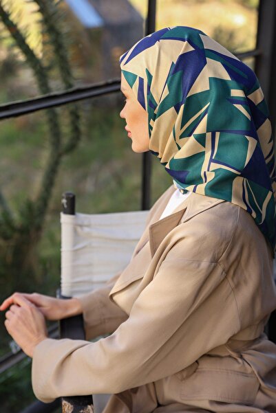 İpekhan Полотно з м'яким візерунком, шарф, хакі 1164-11