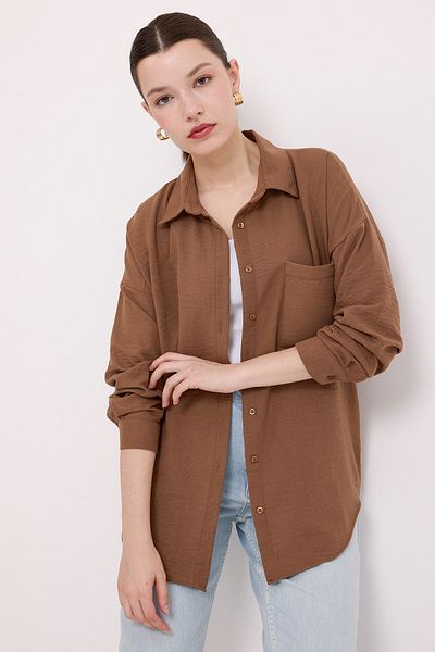 Bigdart Πουκάμισο 20153 μονή τσέπη Oversize - Milky Brown