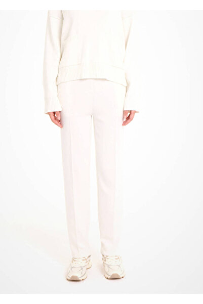 Knitss CIGARETTE KESİM EKRU TRİKO PANTOLON