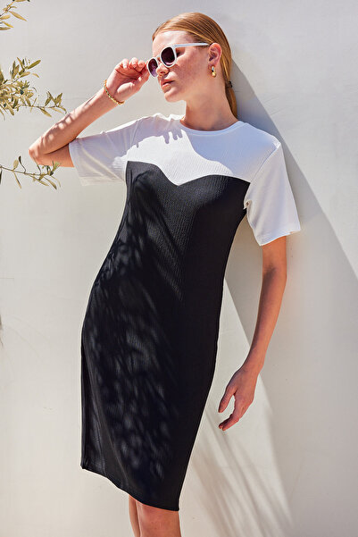 Bigdart Черна плетена лятна рокля - Модел 2505