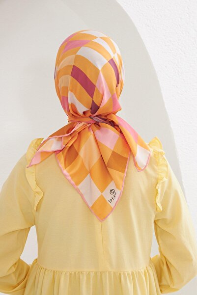 İpekhan Relax Geometric Ala Soft Scarf Dusty Pink 1139-08