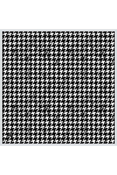 İpekhan Μαλακό κασκόλ Aura Houndstooth Μαύρο Λευκό 1155-13