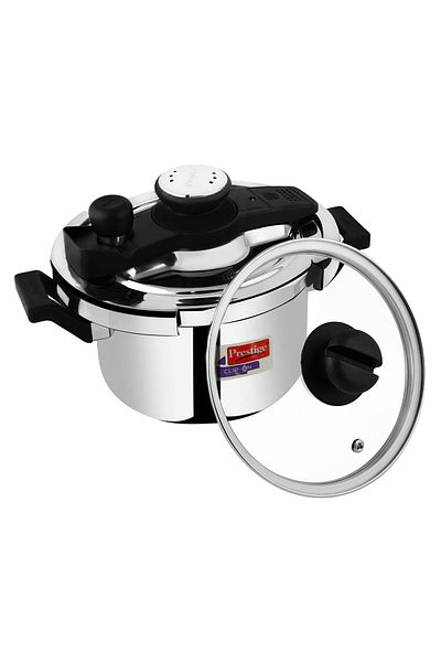 Prestige Clip on Svachh S/S 3L Cooker, pressure Regulator, Mini Metallic Safety Plug