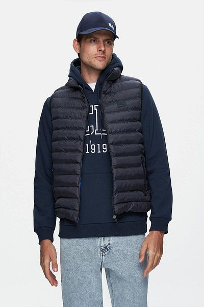 UCLA BLUME Lacivert Fermuarlı ve Cepli Polyester Standard Fit Erkek Yelek