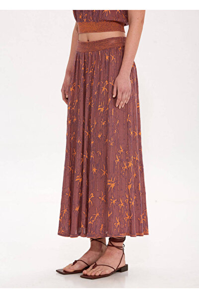 Knitss Fusta tricotată cu model palmier