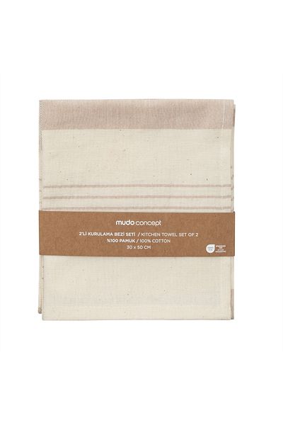 Mudo Home VIEN Beige 30x50 2-Piece Drying Cloth Set