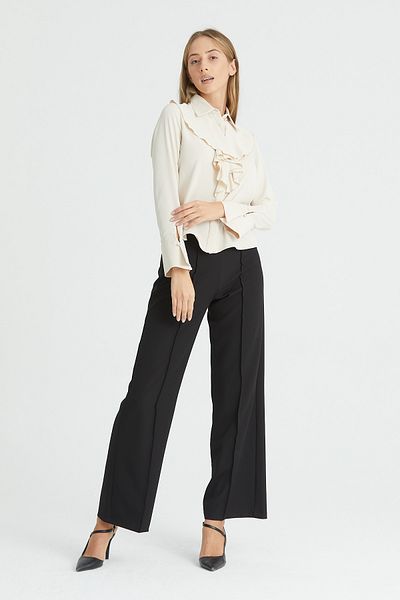 PERA MODA Bluză drapată cu volane în față Cămașă elegantă