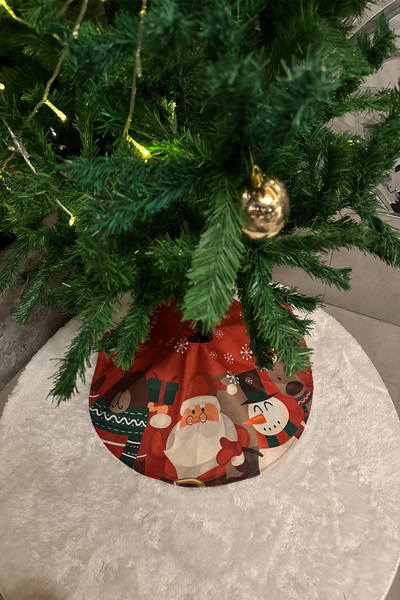 aymira home Christmas Pine Tree Foot Cover Washable Fabric with Velcro 65x65