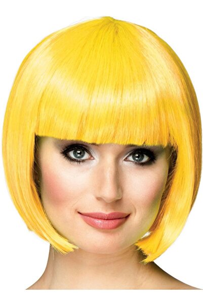 Epilons Yellow Color Party Wig Short Blunt Hair Zenvia-Tg4356