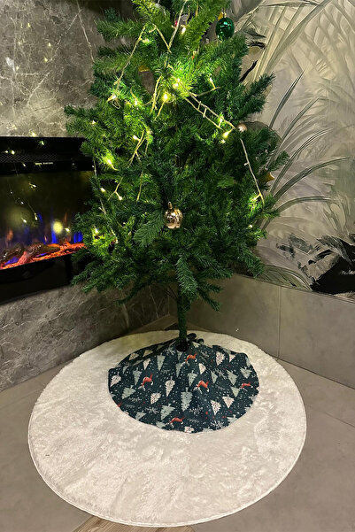 aymira home Christmas Pine Tree Foot Cover Washable Fabric with Velcro 65x65